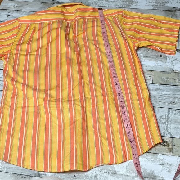 Paul Smith London orange green yellow vertical stripe button down 70's look - Picture 5 of 5
